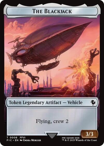 2025 Magic: The Gathering: Commander: FINAL FANTASY (FIC) - The Blackjack The Monarch Double Sided Token (#8 // 11, T) (, Near Mint)