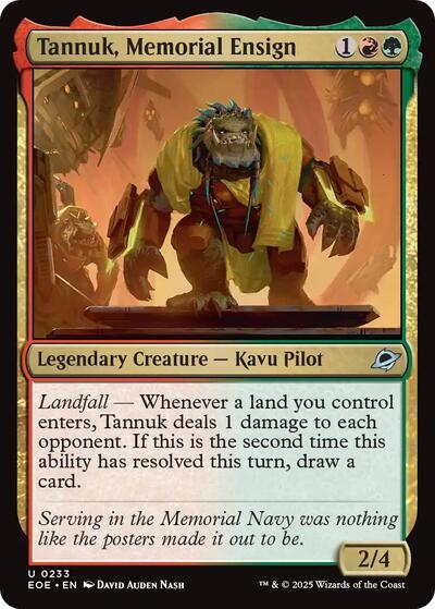 2025 Magic: The Gathering: Edge of Eternities (EOE) - Tannuk Memorial Ensign (#233, Uncommon)