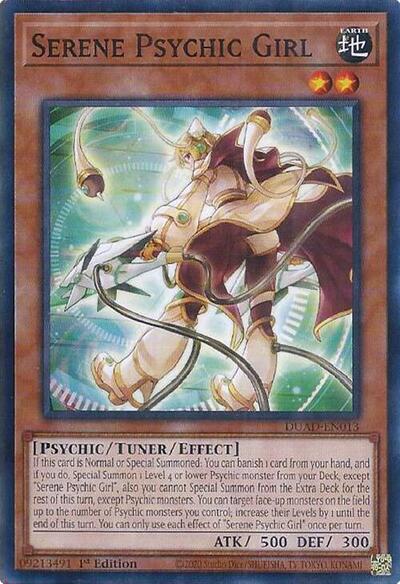 2025 YuGiOh: Duelist's Advance (DUAD) - Serene Psychic Girl (#DUAD-EN013, Common) (1st Edition, Near Mint)