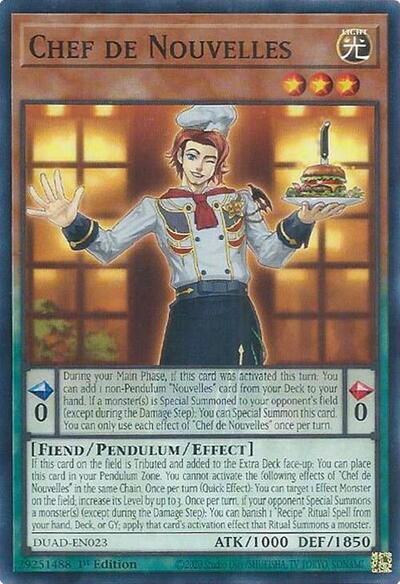 2025 YuGiOh: Duelist's Advance (DUAD) - Chef de Nouvelles (#DUAD-EN023, Common) (1st Edition, Near Mint)