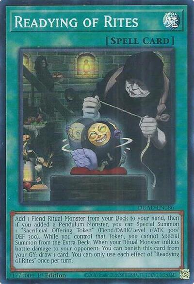 2025 YuGiOh: Duelist's Advance (DUAD) - Readying of Rites (#DUAD-EN086, Super Rare) (1st Edition, Near Mint)