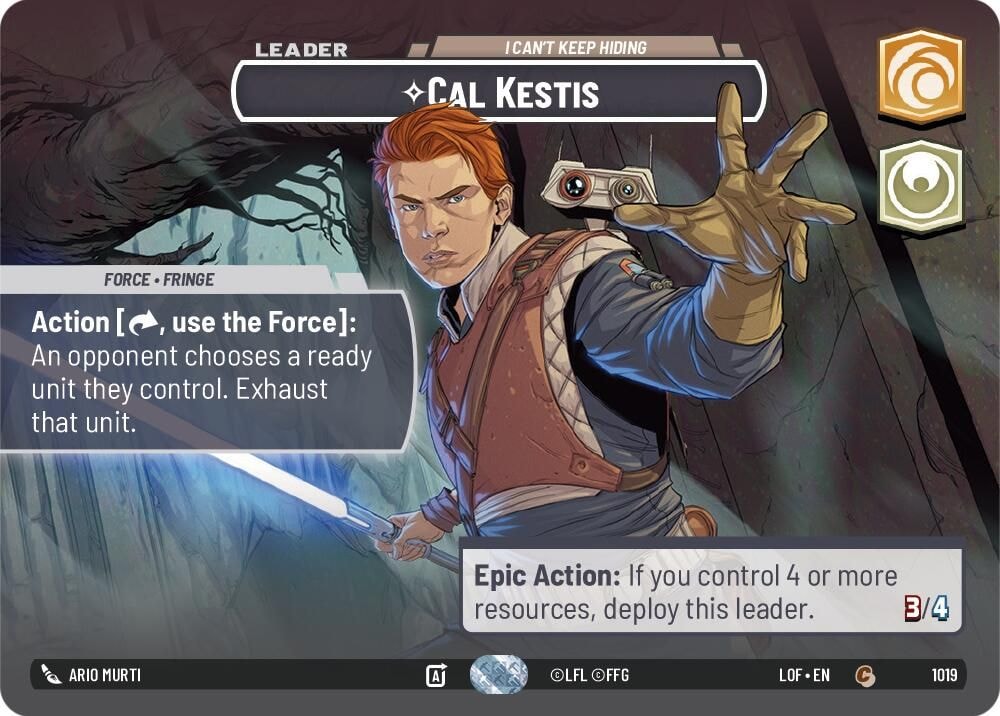 2025 Star Wars: Unlimited: Legends of the Force (LOF) - Cal Kestis - I Can't Keep Hiding (Showcase) (#1019, Common) (Foil, Near Mint)