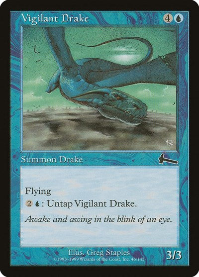 1999 Magic: The Gathering: Urza's Legacy (ULG) - Vigilant Drake (#46, Common) (, Lightly Played)