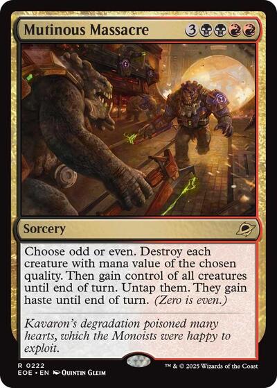 2025 Magic: The Gathering: Edge of Eternities (EOE) - Mutinous Massacre (#222, Rare) (, Near Mint)