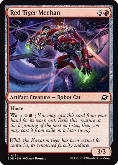2025 Magic: The Gathering: Edge of Eternities (EOE) - Red Tiger Mechan (#154, Common)