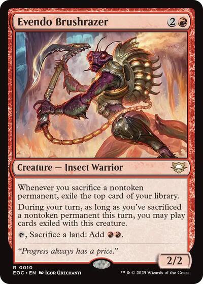 2025 Magic: The Gathering: Commander: Edge of Eternities (EOC) - Evendo Brushrazer (#10, Rare) (, Near Mint)