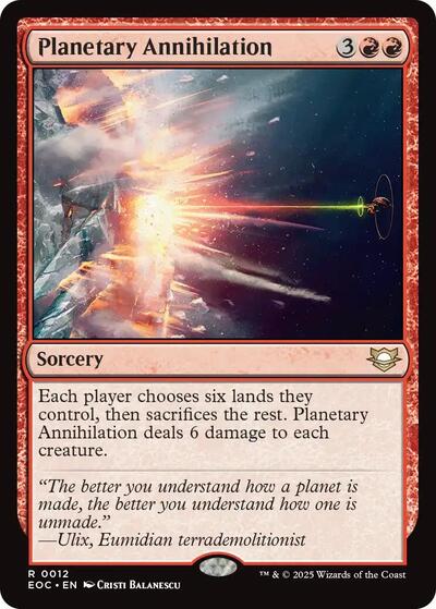 2025 Magic: The Gathering: Commander: Edge of Eternities (EOC) - Planetary Annihilation (#12, Rare) (, Near Mint)