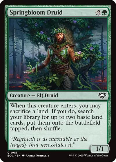 2025 Magic: The Gathering: Commander: Edge of Eternities (EOC) - Springbloom Druid (#51, Common) (, Near Mint)