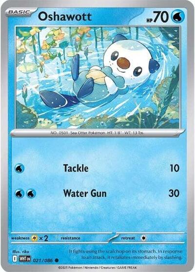 2025 Pokemon: SV: White Flare (WHT) - Oshawott (#021/086, Common) (, Near Mint)