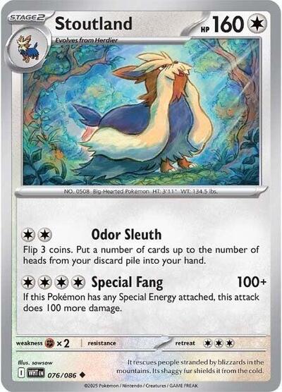 2025 Pokemon: SV: White Flare (WHT) - Stoutland (#076/086, Uncommon) (, Near Mint)