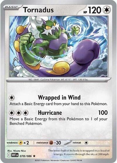 2025 Pokemon: SV: White Flare (WHT) - Tornadus (#078/086, Rare) (Holofoil, Near Mint)