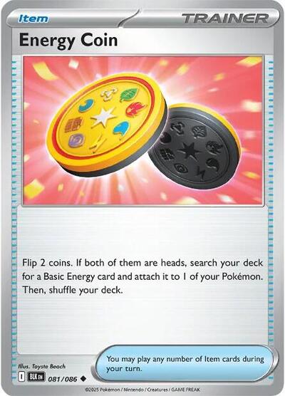 2025 Pokemon: SV: Black Bolt (BLK) - Energy Coin (#081/086, Uncommon) (, Near Mint)