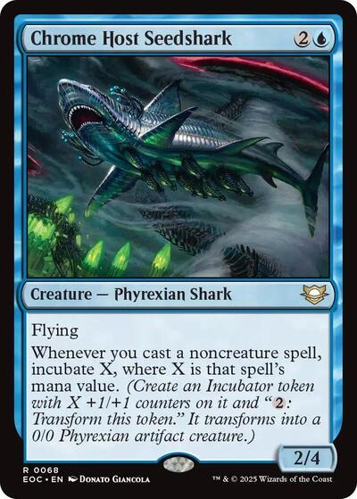 2025 Magic: The Gathering: Commander: Edge of Eternities (EOC) - Chrome Host Seedshark (#68, Rare) (, Near Mint)