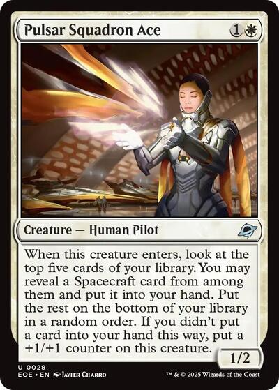 2025 Magic: The Gathering: Edge of Eternities (EOE) - Pulsar Squadron Ace (#28, Uncommon) (, Near Mint)