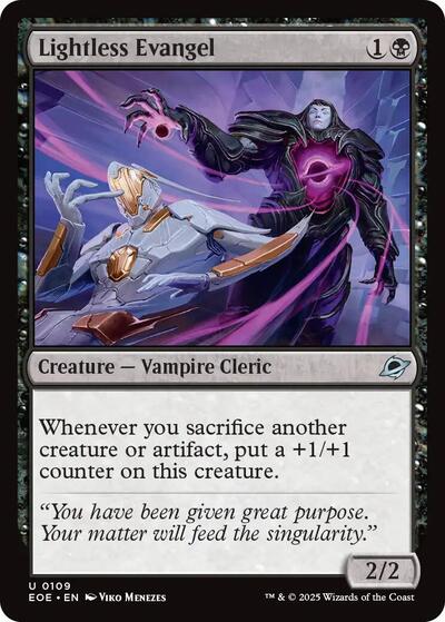 2025 Magic: The Gathering: Edge of Eternities (EOE) - Lightless Evangel (#109, Uncommon) (Foil, Near Mint)