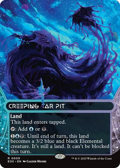 2025 Magic: The Gathering: Edge of Eternities: Stellar Sights (EOS) - Creeping Tar Pit 0009 Borderless (#9, Rare) (, Near Mint)