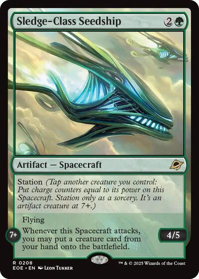 2025 Magic: The Gathering: Edge of Eternities (EOE) - Sledge Class Seedship (#208, Rare) (, Near Mint)