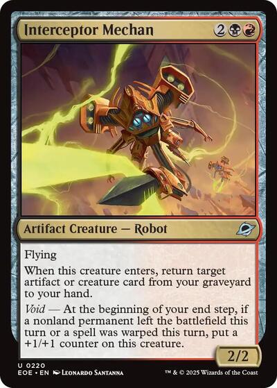 2025 Magic: The Gathering: Edge of Eternities (EOE) - Interceptor Mechan (#220, Uncommon) (Foil, Near Mint)