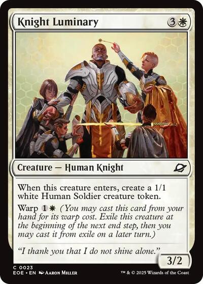 2025 Magic: The Gathering: Edge of Eternities (EOE) - Knight Luminary (#23, Common)