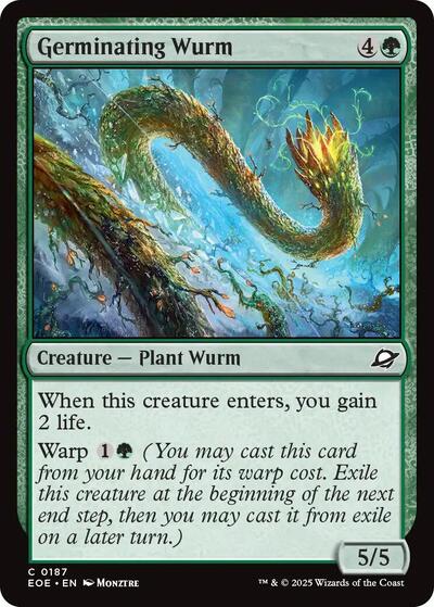 2025 Magic: The Gathering: Edge of Eternities (EOE) - Germinating Wurm (#187, Common) (, Near Mint)