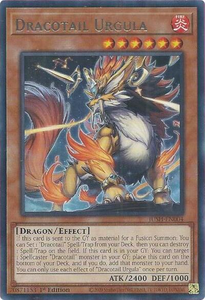 2025 YuGiOh: Justice Hunters (JUSH) - Dracotail Urgula (#JUSH-EN004, Rare) (1st Edition, Near Mint)