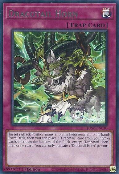 2025 YuGiOh: Justice Hunters (JUSH) - Dracotail Horn (#JUSH-EN010, Rare) (1st Edition, Near Mint)