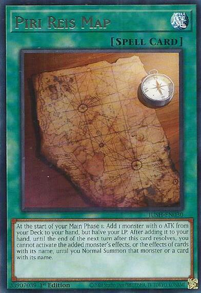 2025 YuGiOh: Justice Hunters (JUSH) - Piri Reis Map (#JUSH-EN030, Rare) (1st Edition, Near Mint)