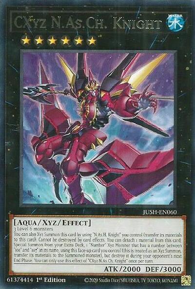 2025 YuGiOh: Justice Hunters (JUSH) - CXyz NAsCh Knight (#JUSH-EN060, Rare) (1st Edition, Near Mint)