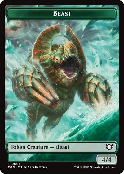 2025 Magic: The Gathering: Commander: Edge of Eternities (EOC) - Beast 0006 Lander 0008 Double Sided Token (#6 // 8, T) (, Near Mint)