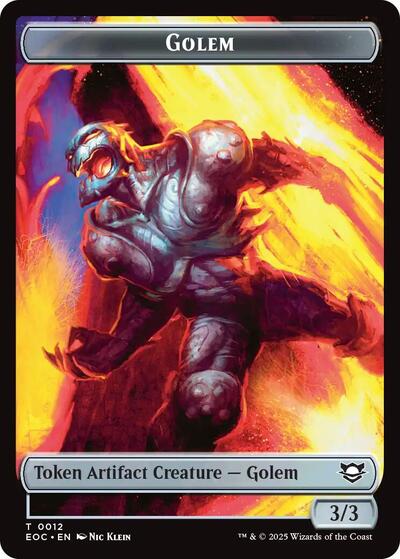 2025 Magic: The Gathering: Commander: Edge of Eternities (EOC) - Golem 0012 Golem 0014 Double Sided Token (#12 // 14, T) (, Near Mint)