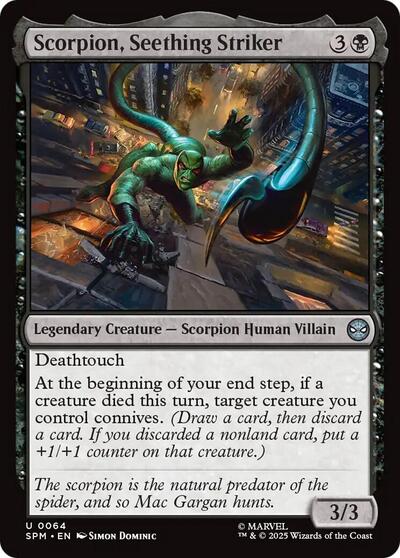 2025 Magic: The Gathering: Marvel's Spider-Man (SPM) - Scorpion, Seething Striker (#64, Uncommon) (, Near Mint)