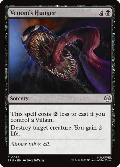 2025 Magic: The Gathering: Marvel's Spider-Man (SPM) - Venom's Hunger (#73, Common) (, Near Mint)