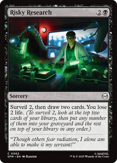 2025 Magic: The Gathering: Marvel's Spider-Man (SPM) - Risky Research (#62, Common) (, Near Mint)