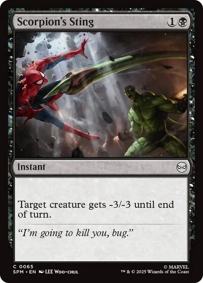 2025 Magic: The Gathering: Marvel's Spider-Man (SPM) - Scorpion's Sting (#65, Common) (, Near Mint)
