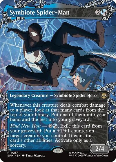 2025 Magic: The Gathering: Marvel's Spider-Man (SPM) - Symbiote Spider-Man (Borderless) (#217, Rare) (, Near Mint)
