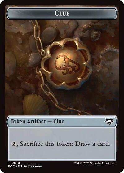 2025 Magic: The Gathering: Commander: Edge of Eternities (EOC) - Clue Beast 0005 Double Sided Token (#10 // 5, T) (Foil, Near Mint)