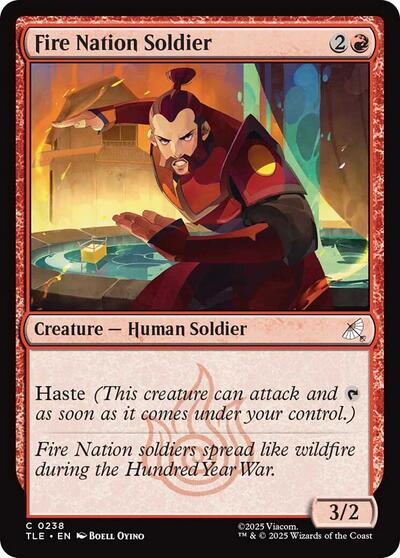 2025 Magic: The Gathering: Avatar: The Last Airbender: Eternal-Legal (TLE) - Fire Nation Soldier 0238 (#238, Common) (Foil, Near Mint)