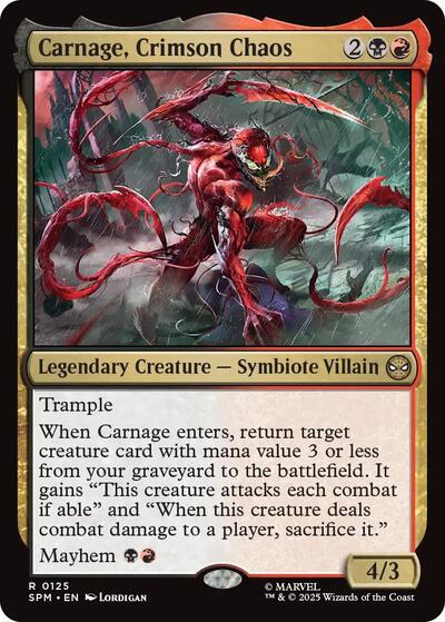 2025 Magic: The Gathering: Marvel's Spider-Man (SPM) - Carnage, Crimson Chaos (#125, Rare) (, Near Mint)