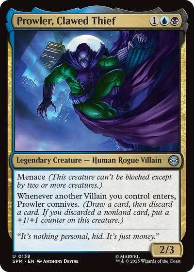 2025 Magic: The Gathering: Marvel's Spider-Man (SPM) - Prowler, Clawed Thief (#138, Uncommon) (, Near Mint)