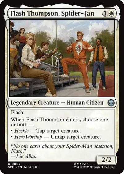 2025 Magic: The Gathering: Marvel's Spider-Man (SPM) - Flash Thompson, Spider-Fan (#7, Uncommon) (, Near Mint)