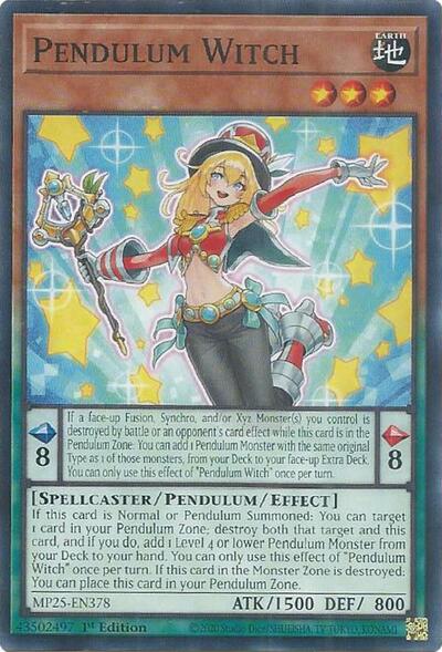2025 YuGiOh: 2025 Mega-Pack (MP25) - Pendulum Witch (#MP25-EN378, Common) (1st Edition, Near Mint)