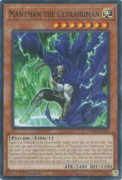 2025 YuGiOh: 2025 Mega-Pack (MP25) - Mantman the Ultrahuman (#MP25-EN430, Common) (1st Edition, Near Mint)