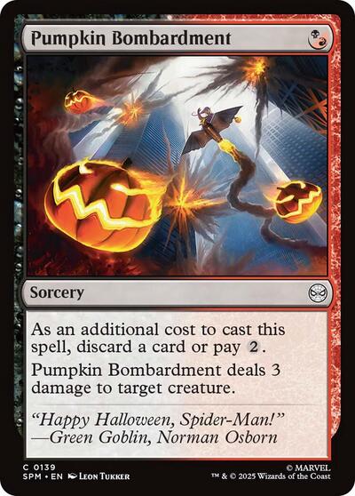 2025 Magic: The Gathering: Marvel's Spider-Man (SPM) - Pumpkin Bombardment (#139, Common) (, Near Mint)