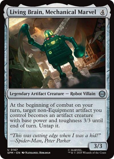 2025 Magic: The Gathering: Marvel's Spider-Man (SPM) - Living Brain, Mechanical Marvel (#167, Uncommon) (, Near Mint)