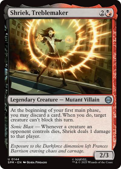 2025 Magic: The Gathering: Marvel's Spider-Man (SPM) - Shriek, Treblemaker (#144, Uncommon)