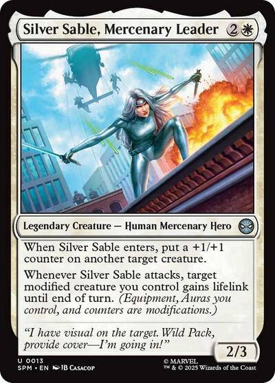 2025 Magic: The Gathering: Marvel's Spider-Man (SPM) - Silver Sable, Mercenary Leader (#13, Uncommon)