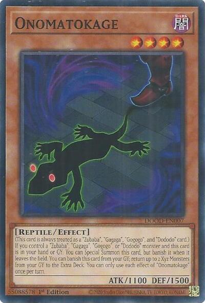 2025 YuGiOh: Doom of Dimensions (DOOD) - Onomatokage (#DOOD-EN007, Common) (1st Edition, Near Mint)