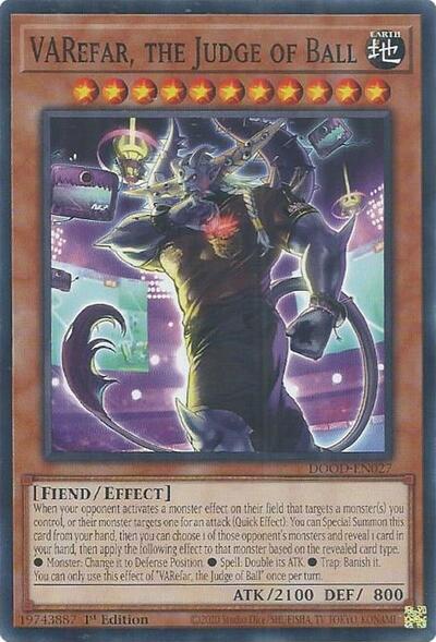 2025 YuGiOh: Doom of Dimensions (DOOD) - VARefar the Judge of Ball (#DOOD-EN027, Common) (1st Edition, Near Mint)