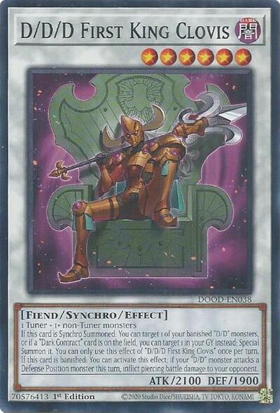 2025 YuGiOh: Doom of Dimensions (DOOD) - D D D First King Clovis (#DOOD-EN038, Common) (1st Edition, Near Mint)