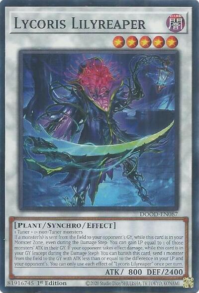 2025 YuGiOh: Doom of Dimensions (DOOD) - Lycoris Lilyreaper (#DOOD-EN087, Common) (1st Edition, Near Mint)
